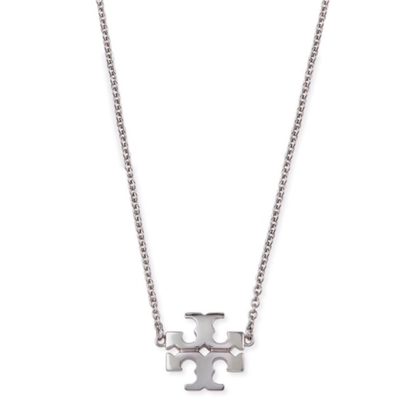 Tory Burch Jewelry - TORY BURCH • Silver Kira Logo Charm Pendant Necklace